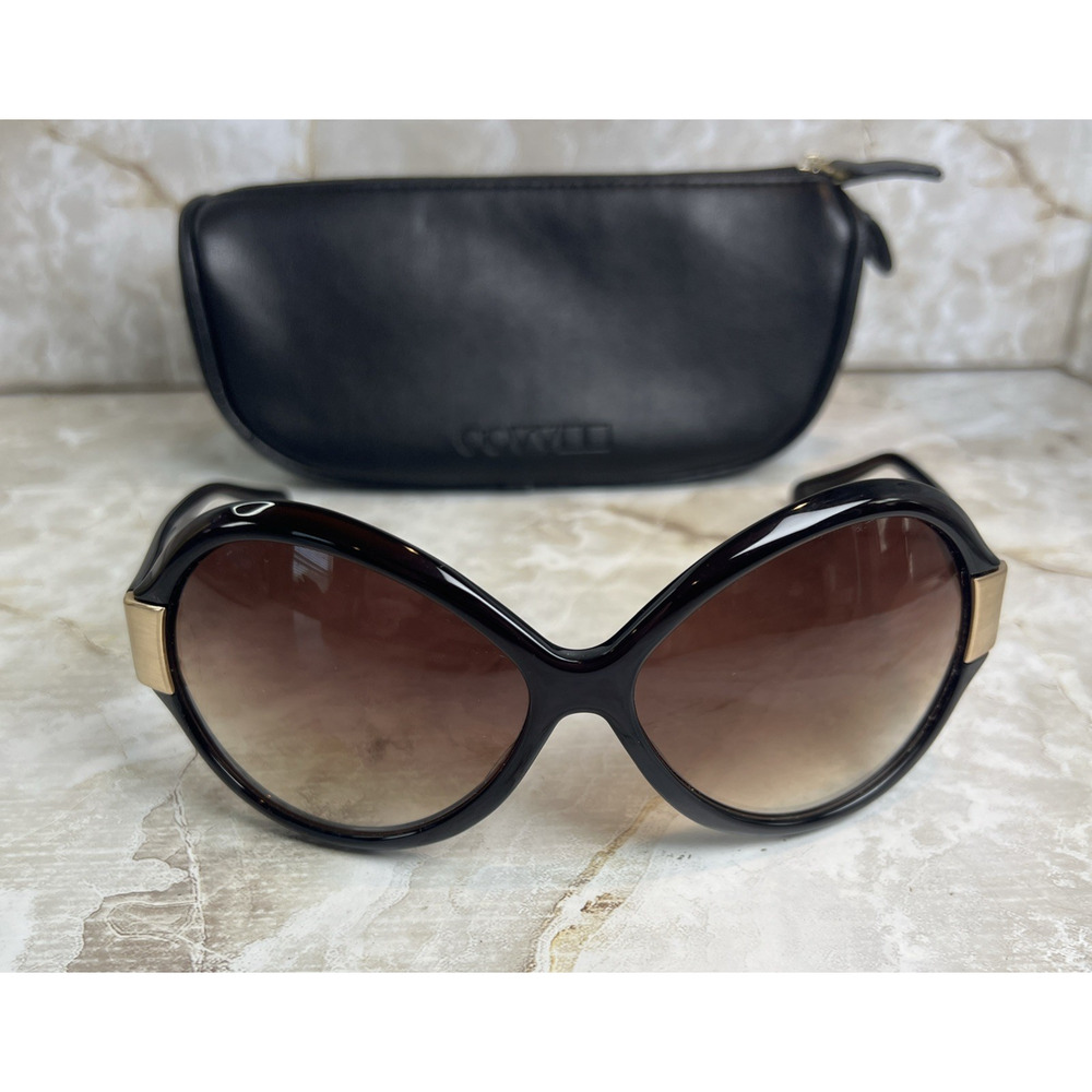 Oliver Peoples Sunglasses Harlot Oversized Dark Brown/Gold 64-15-130 Case Japan